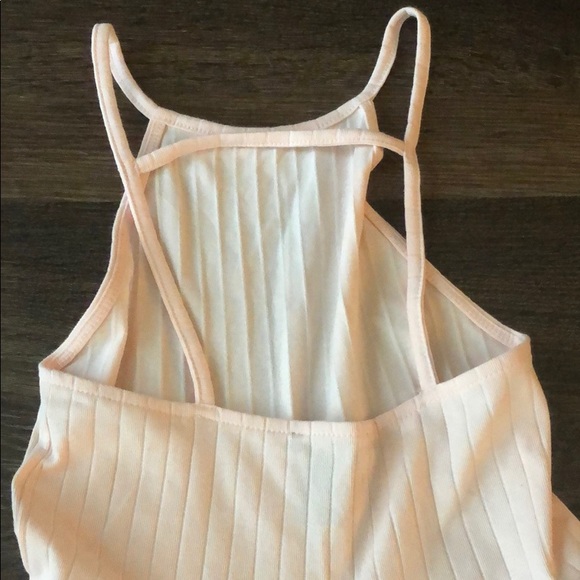Pink Ribbed Halter Dress - Picture 2 of 4